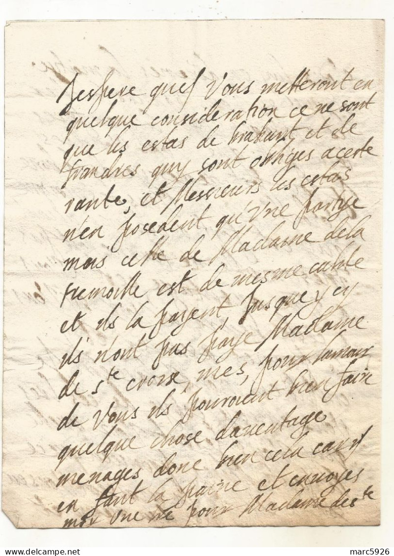 N°2050 ANCIENNE LETTRE DE ELISABETH DE NASSAU AU DUC DE BOUILLON AVEC CACHET DE CIRE DATE 1624