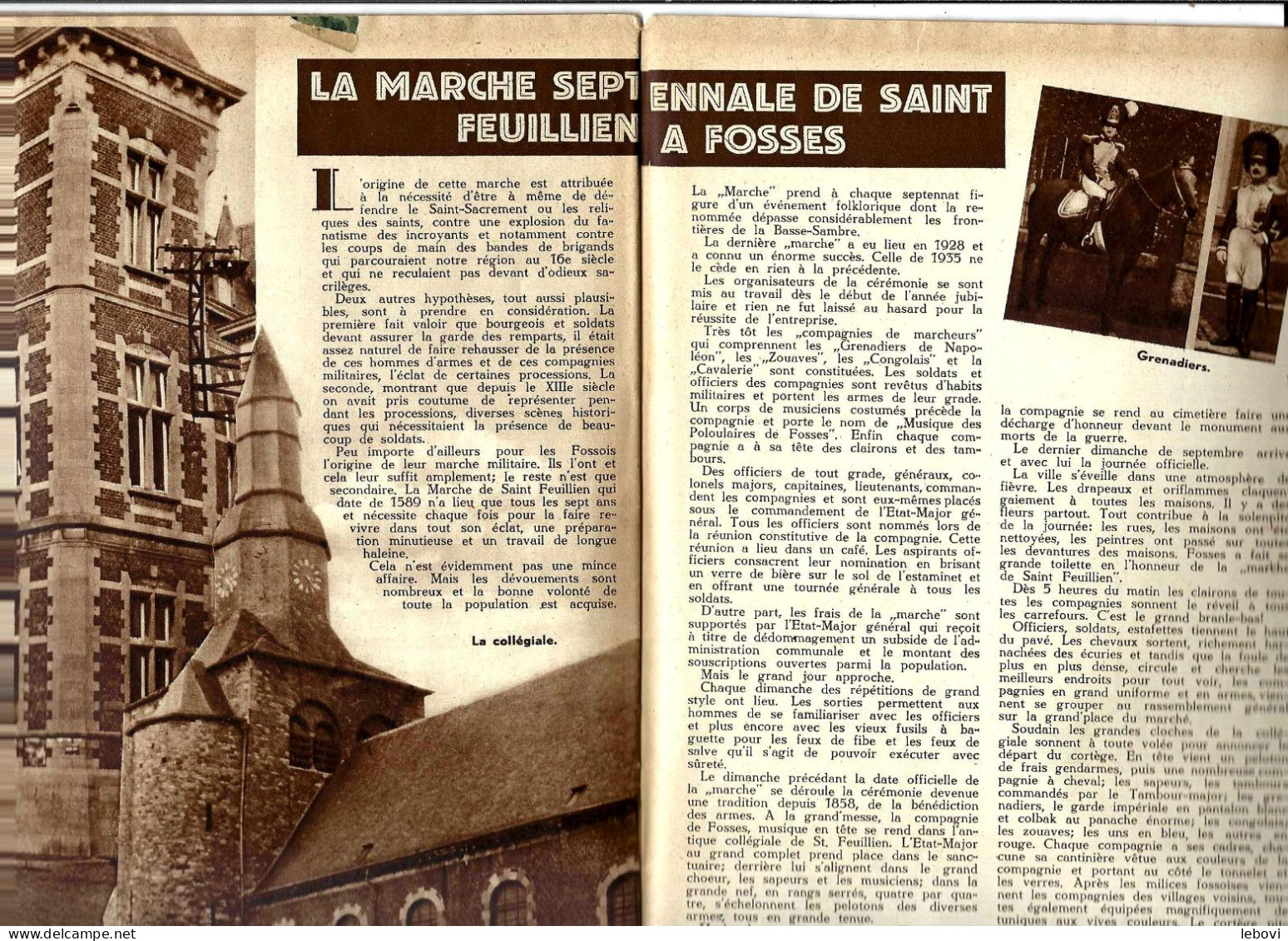 «La Marche Septennale De Saint Feuillien à FOSSES» Article De 2 Pages (7 Photos) Dans « A-Z » Hebdomadaire Illustrée -> - Belgique