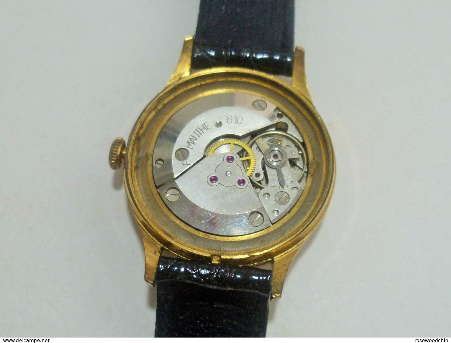Vintage Authentic Mauthe Watch Mechanical 19 Rubis Gold Plated (Not Working)