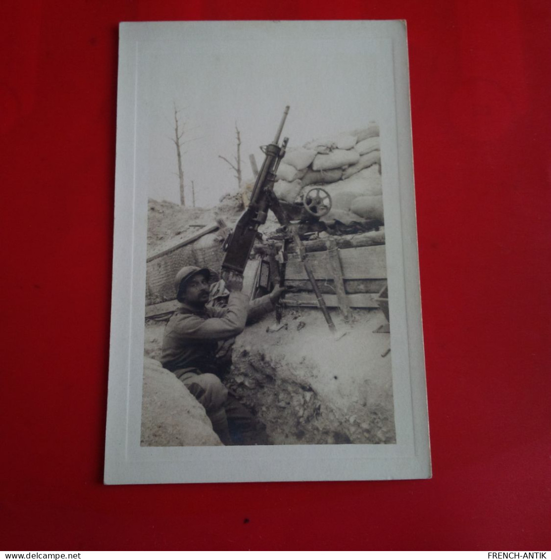 CARTE PHOTO CHAMPAGNE MONT CORNILLET GUERRE 14 18 MITRAILLEUSE - Guerre 1914-18
