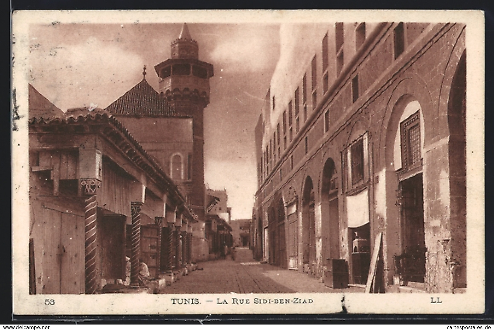 CPA Tunis, La Rue Sidi-Ben-Ziad  - Tunisie