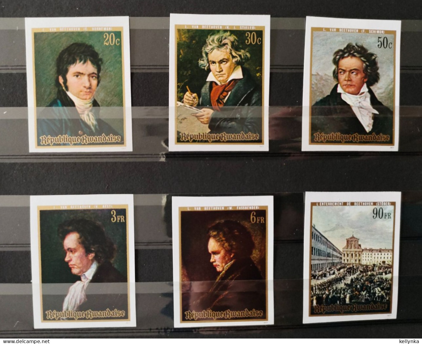 Rwanda - 416/421 - Non Dentelé - Ongetand - Imperforated - Ludwig Van Beethoven - 1971 - MNH - Unused Stamps