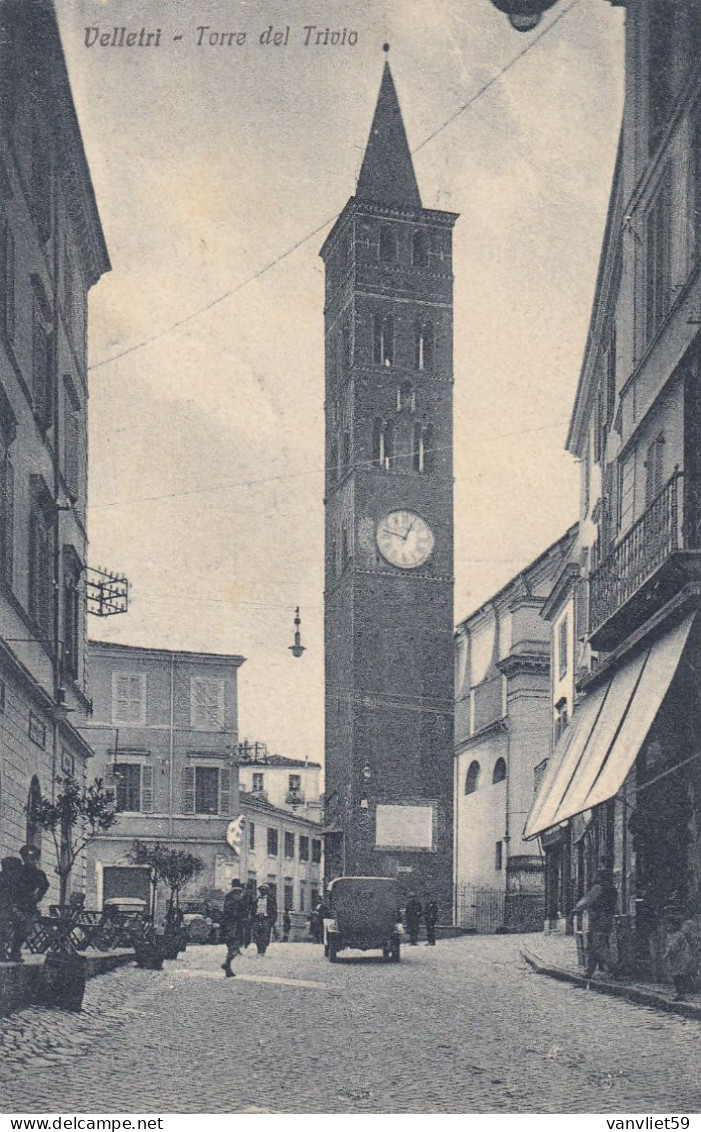 VELLETRI-ROMA-TORRE DEL TRIVIO-BELLA E ANIMATA CARTOLINA VIAGGIATA IL 28-8-1926 - Autres & Non Classés