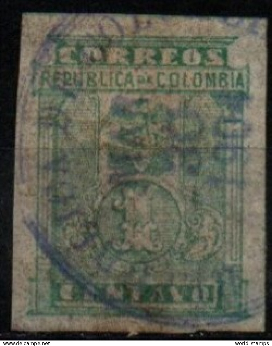 COLOMBIE 1904 O VERT-BLEU - Colombia