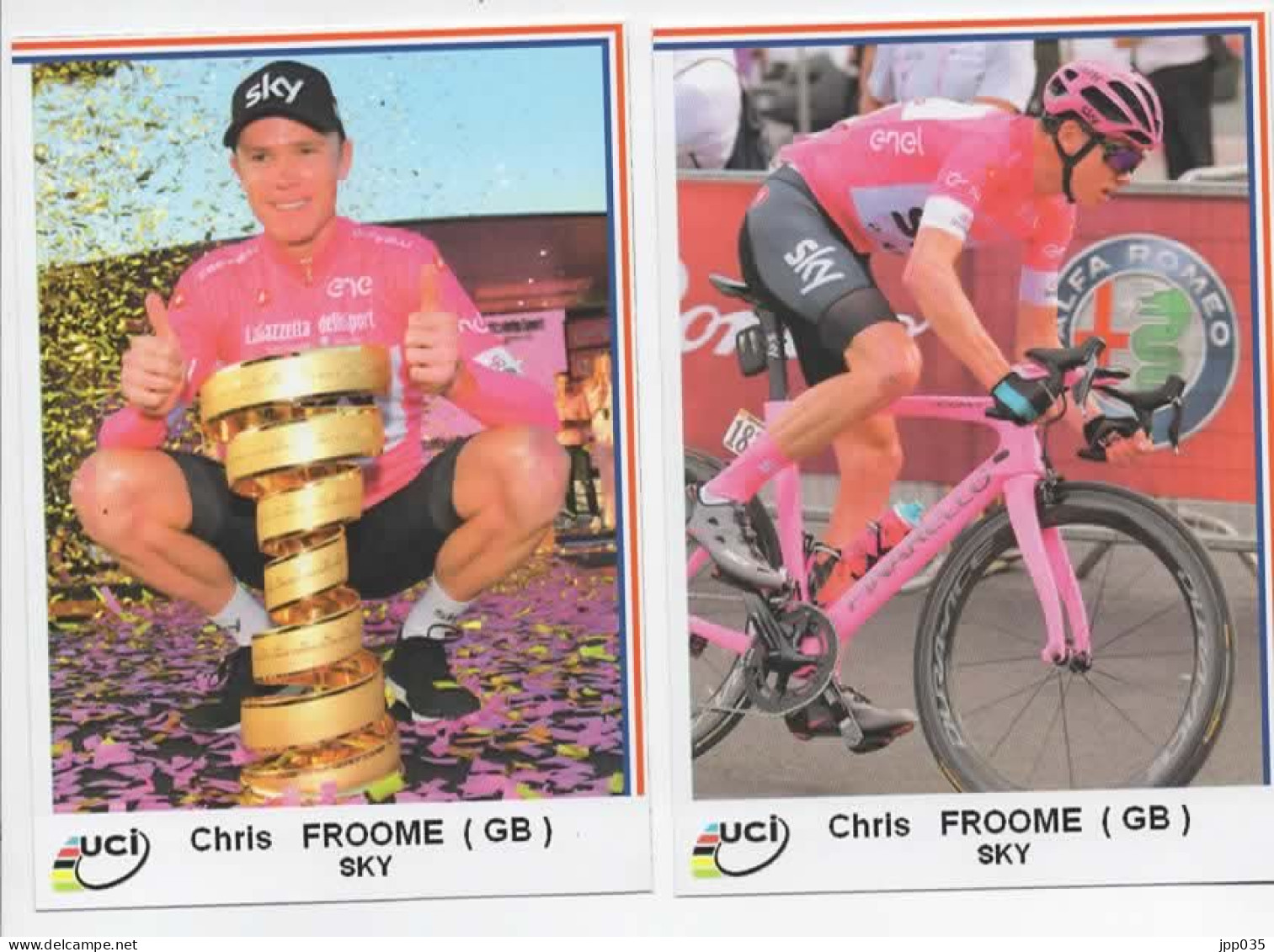 CYCLISME  TOUR DE FRANCE 2 CARTES DE CHRIS FROOME EN ROSE - Radsport