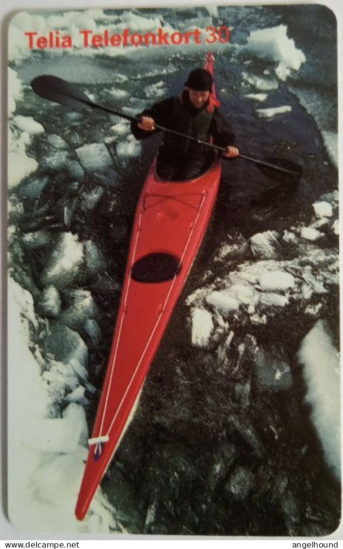 Sweden 30Mk. Chip Card - Red Kayak - Canoe Cajak - Suède
