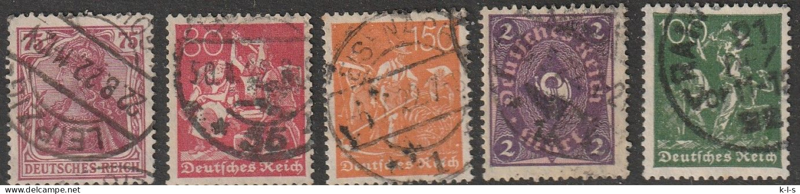 Deut. Reich: 1921/22, 5 Versch. Infla- Marken, Mi. Nr. 166, 169, 171, 187, 197, Alle Geprüft INFLA BERLIN.  Gestpl./used - Used Stamps