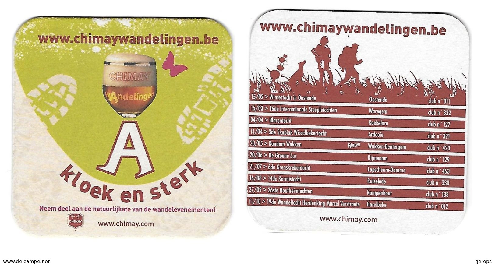 8a Chimay Trappist Wandelingen Rv 15-02 Wintertocht Oostende - Beer Mats