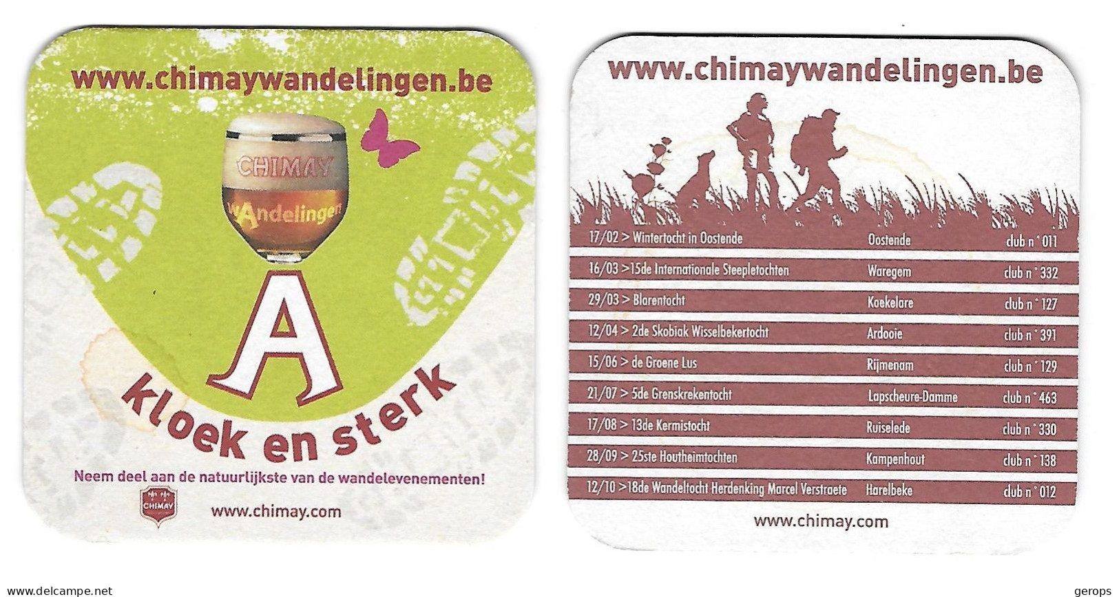 9a Chimay Trappist Wandelingen Rv 17-02 Wintertocht Oostende (vlekken) - Sous-bocks