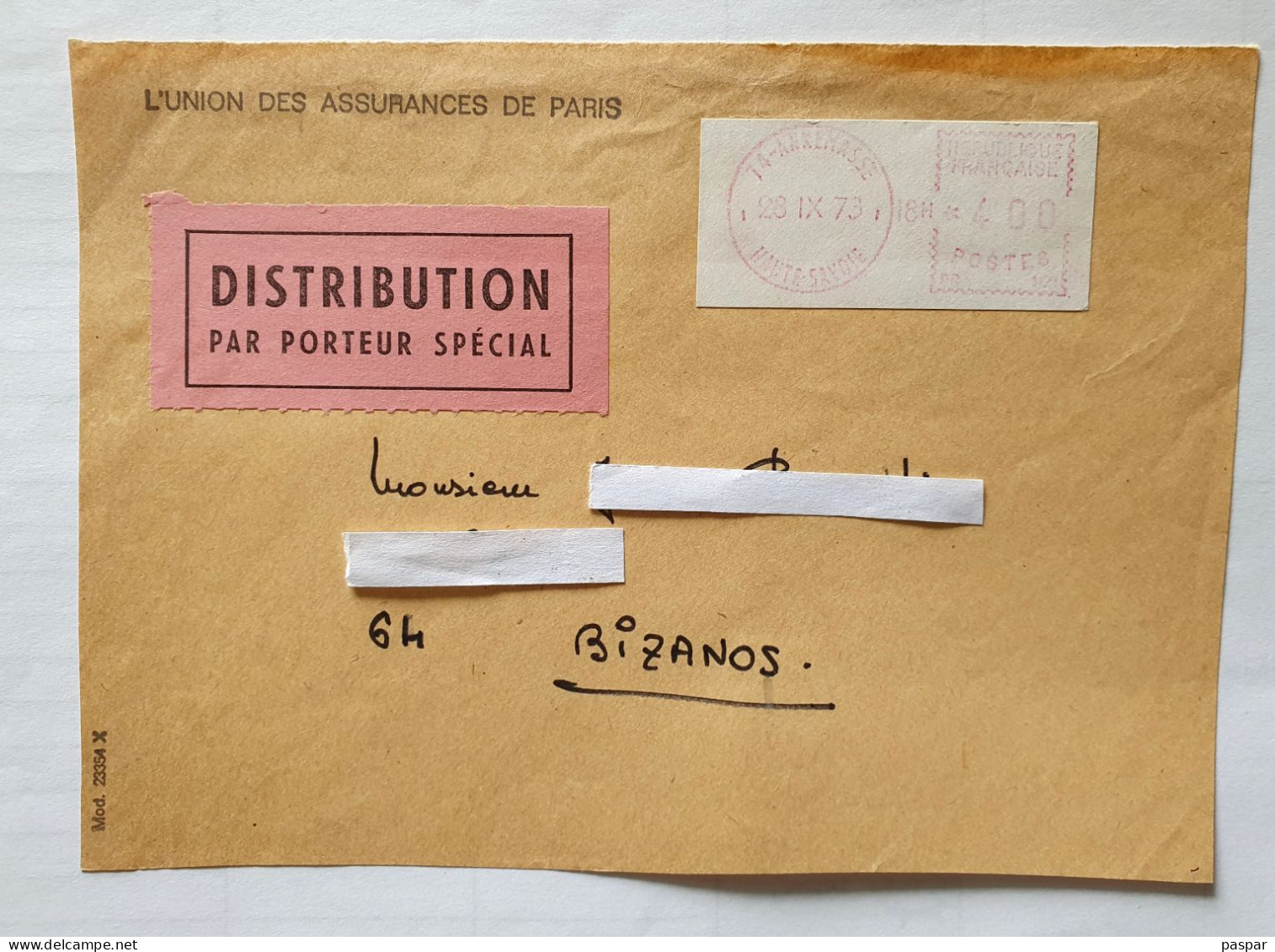 Distribution Par Porteur Spécial Annemasse Haute Savoie 1973 - L'Union Des Assurances De Paris - 1961-....