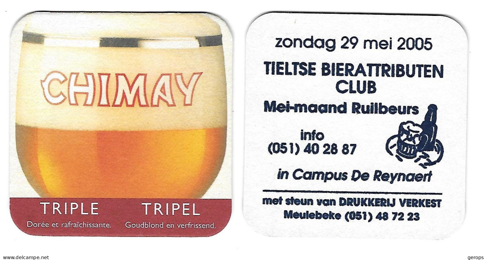 11a Chimay  Tripel Rv Tieltse BA Club 29 Mei 2005 - Bierdeckel
