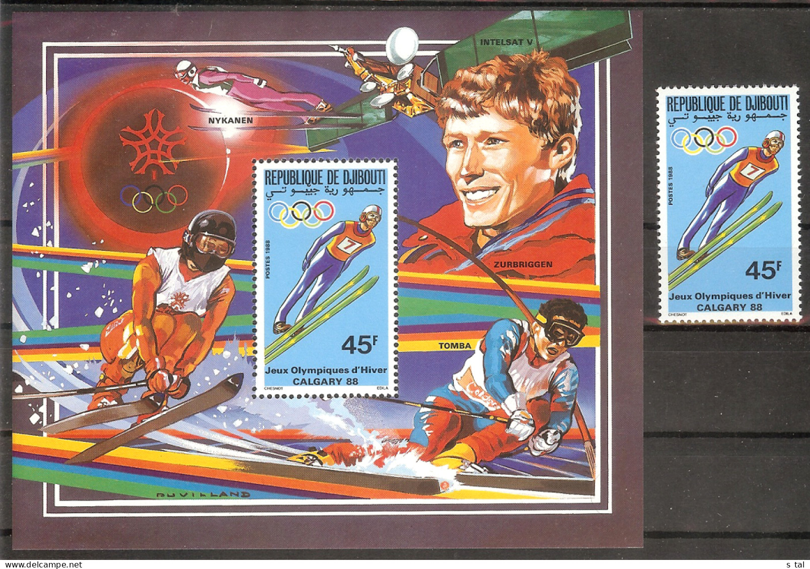 DJIDOUTI Olympic Games-88,space Set 1 Stamps+S/Sheet  MNH - Other & Unclassified