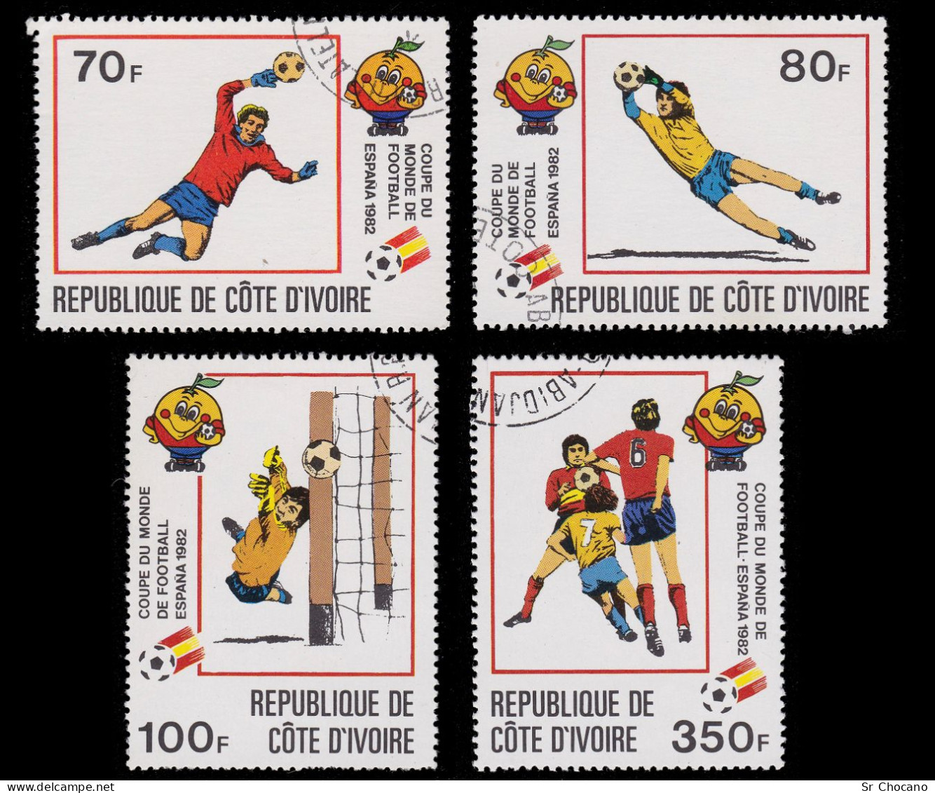 World Cup 1982 FOOTBALL IVORY COAST .1981.Scott Nos.600-605 USED - 1982 – Spain