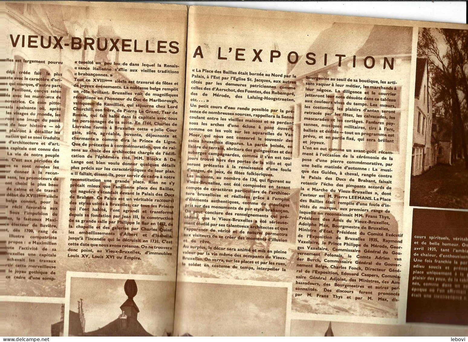 «Le Vieux-BRUXELLES à L’exposition» Article De 2 Pages (5 Photos) Dans « A-Z » Hebdomadaire Illustrée N° 32 (17/03/1935) - Belgien