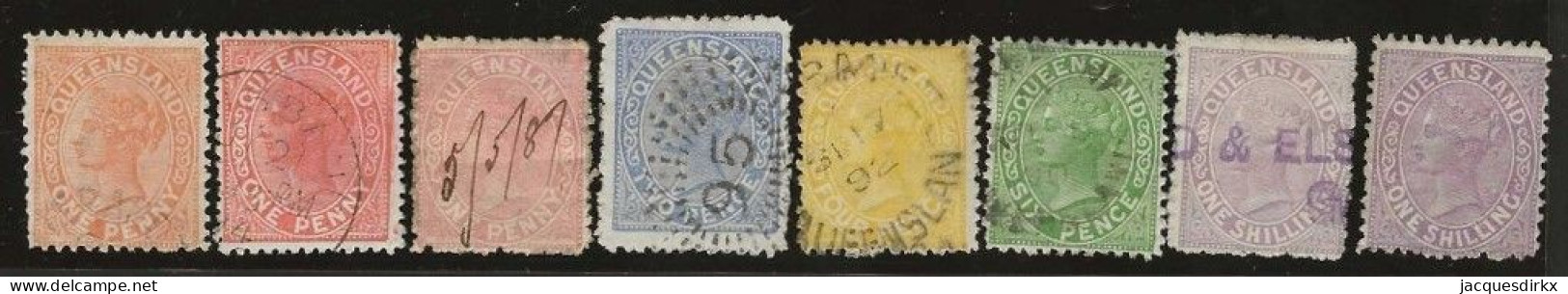 Queensland    .   SG    .   166/171   .   O      .     Cancelled - Used Stamps