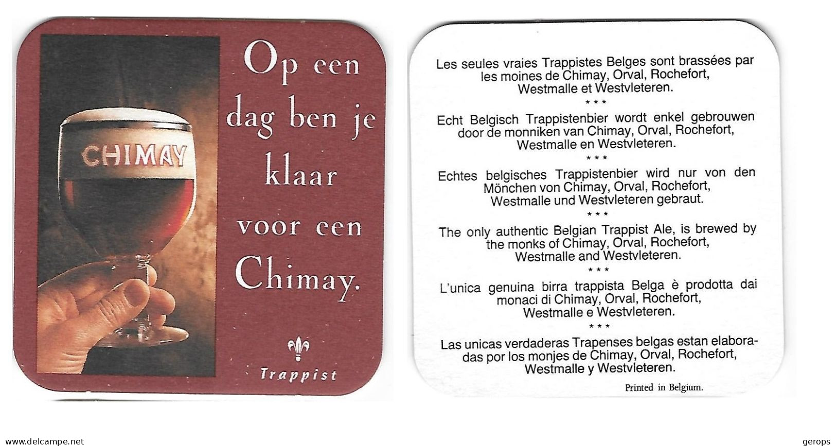 16a Chimay  Trappiste  Rv - Beer Mats