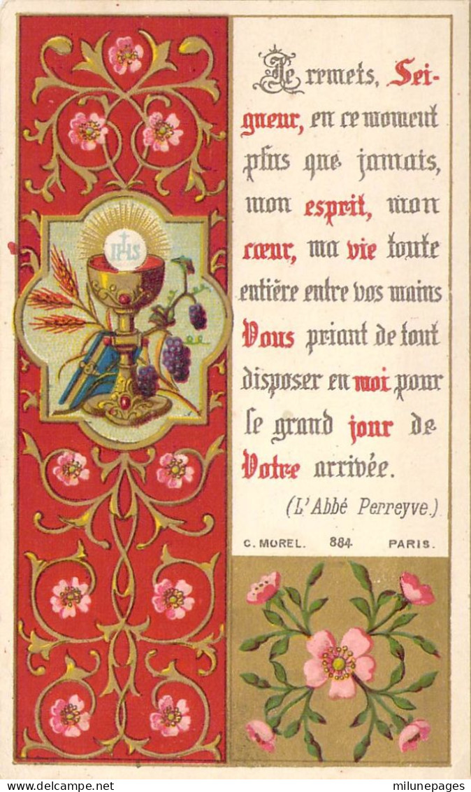 Belle Image Religieuse De Prière De L'Abbé Perreyve Je Remets Seigneur Mon Esprit, Mon Coeur, Ma Vie Morel 884 - Images Religieuses