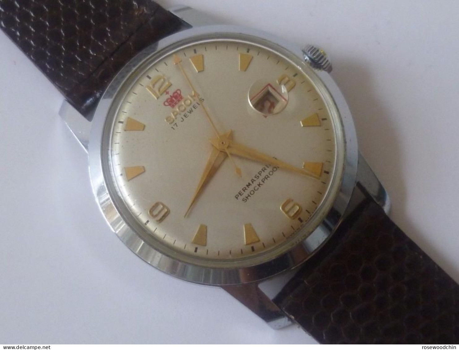 Vintage SACOM 70s' Swiss Made 17 Jewels Hand-Wind Watch (Working)
