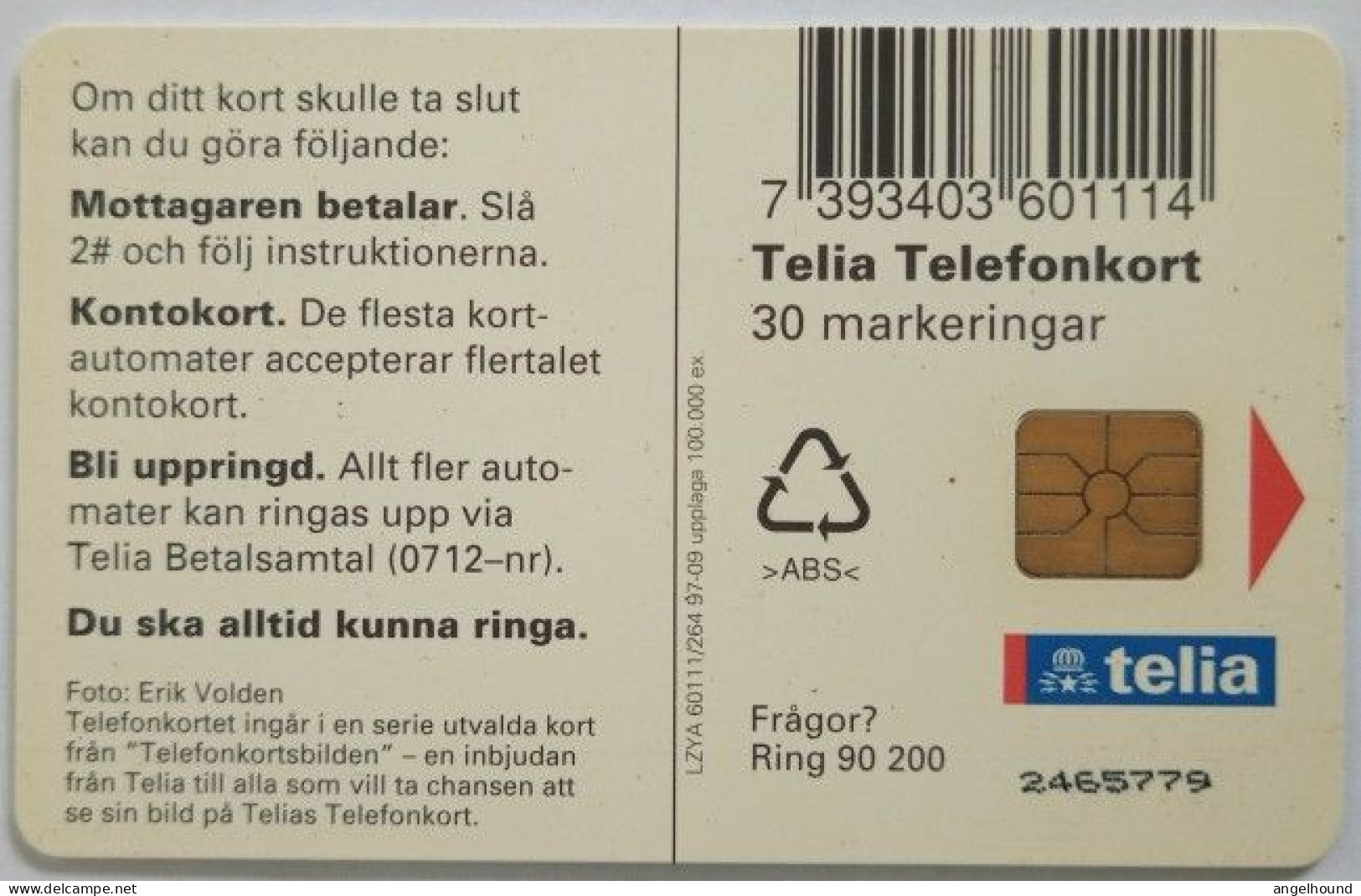 Sweden 30Mk. Chip Card - Dandelion  Maskros - Zweden