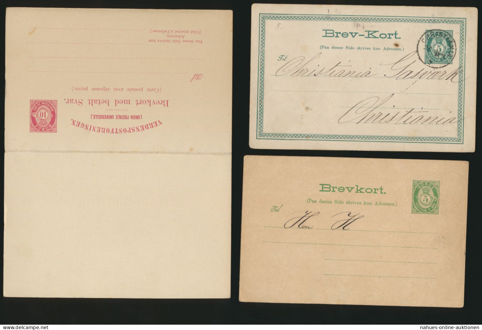 Norwegen Lot 4 Ganzsachen Dabei 1x Frage & Antwort Norge Lot 4 Postal Stationery - Briefe U. Dokumente