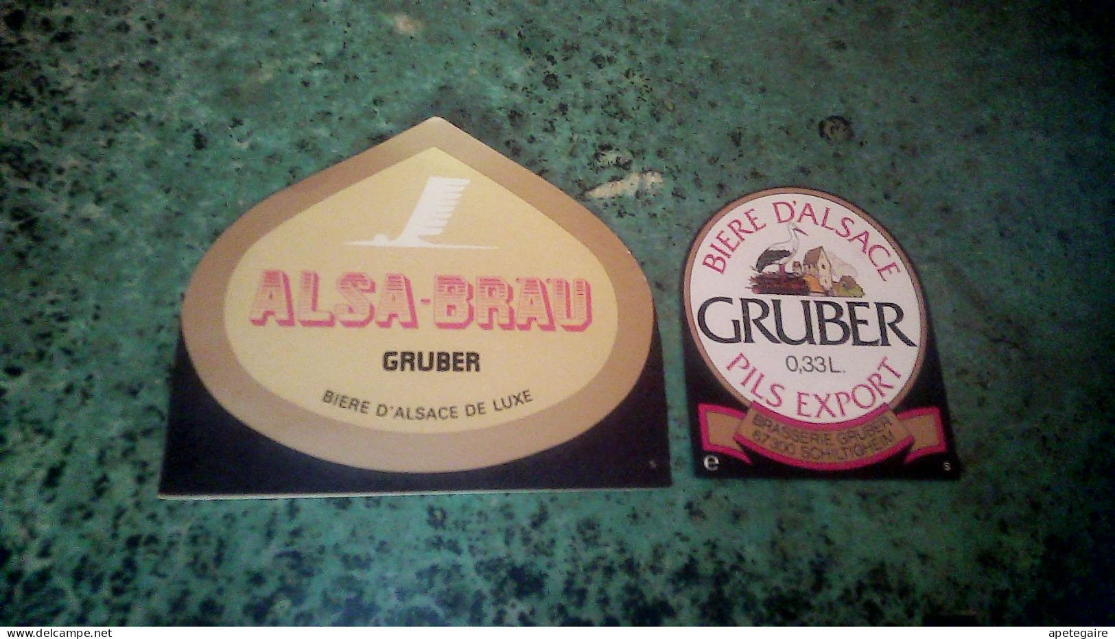 Schiltigheim Alsace Lot Etiquettes De Bière X2 Alsa Brau & Pils Export Brasserie Gruber - Beer