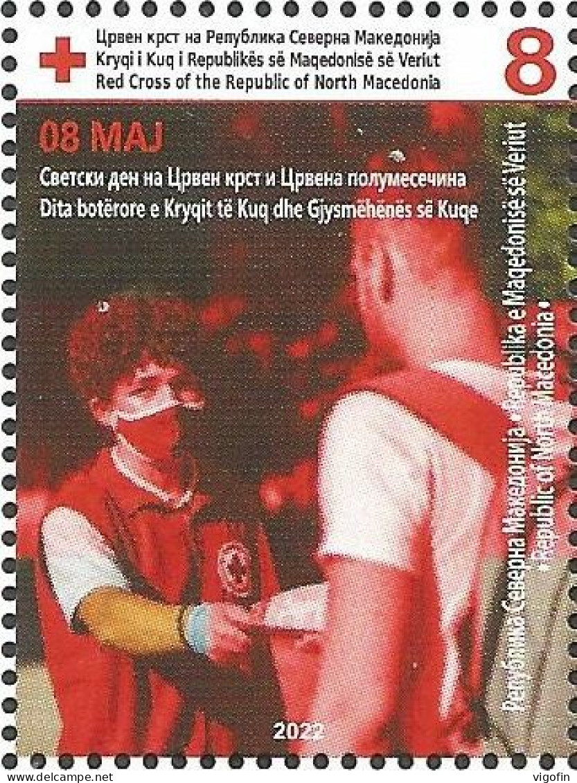 NMK 2022-ZZ2 RED CROSS, NORTH MACEDONIA, 1v, MNH - Noord-Macedonië