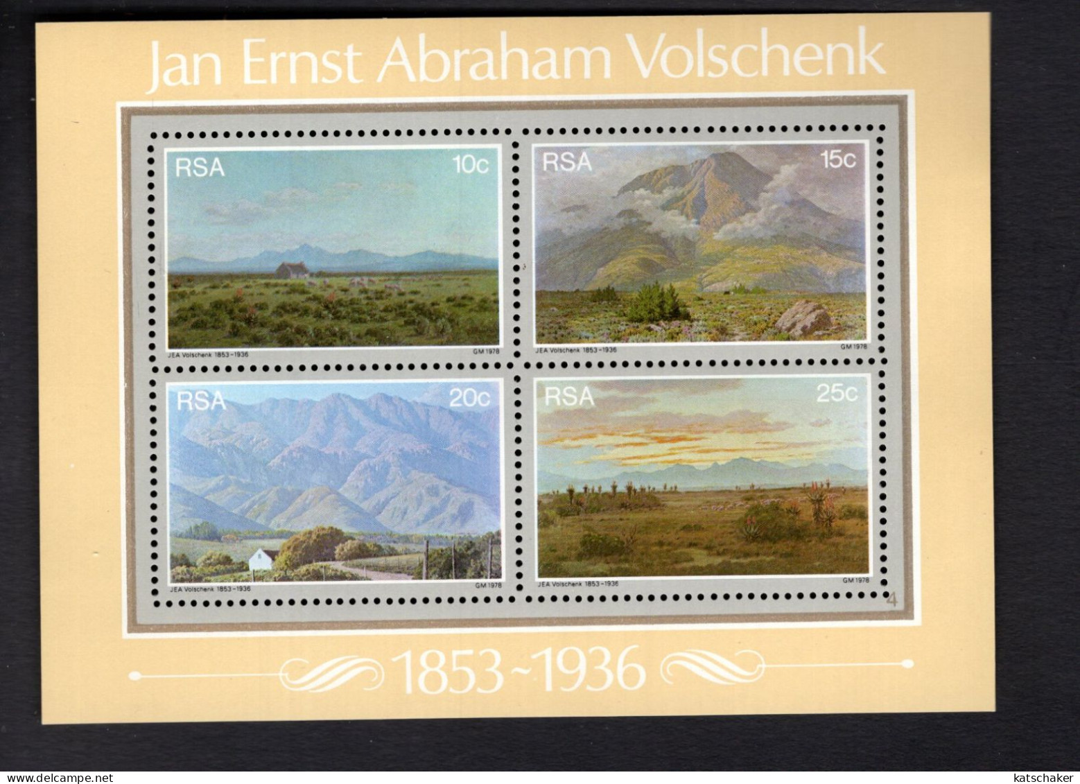2031820253 1978 SCOTT 508A (XX)  POSTFRIS MINT NEVER HINGED - JAN ERNEST ABRAHAM VOLSCHENK FIRST SOUTH AFRICAN ARTIST - Unused Stamps