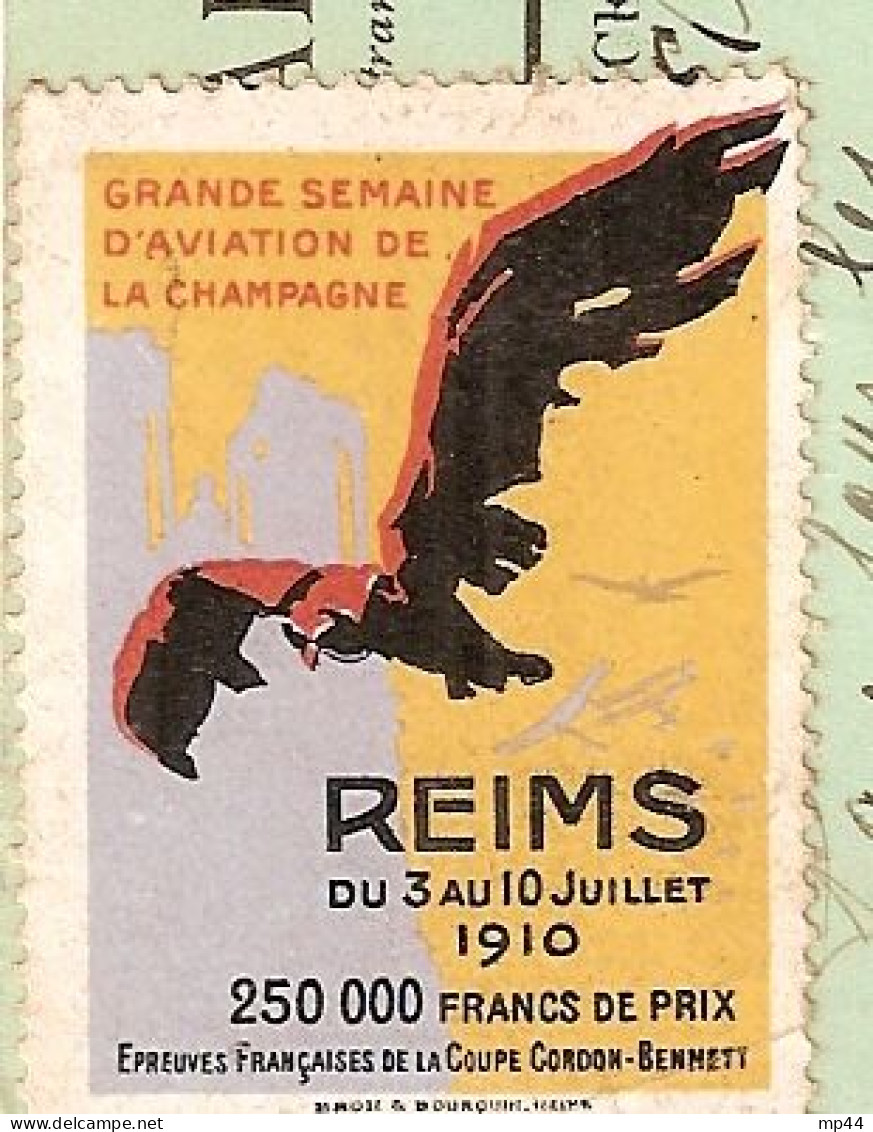 18J12 --- 51 REIMS Vignette Grande Semaine De L'aviation De La Champagne - Fantasy Labels