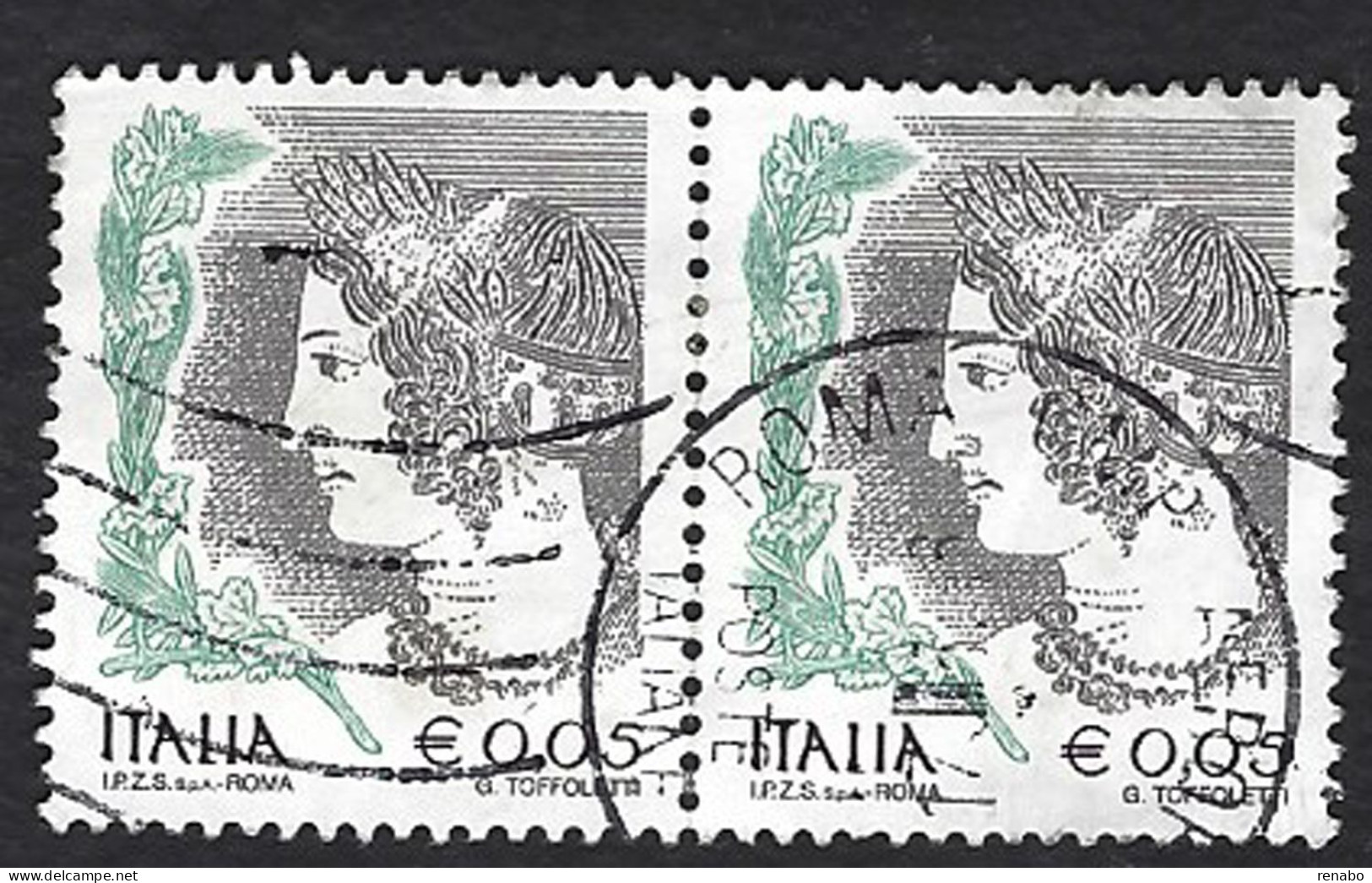 Italia 2003; Donna Nell'arte 0,05 € : Coppia Usata. - 2001-10: Used