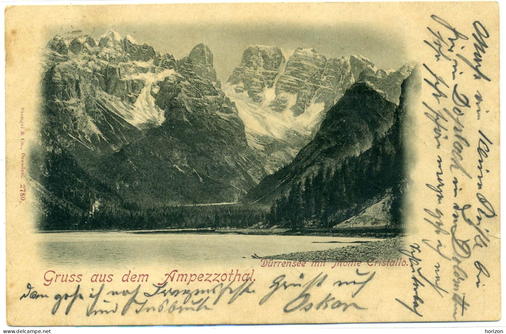 G.957   Gruss Aus Dem Ampezzothal - Durrensee Mit Monte Cristallo - 1897!! - Sonstige & Ohne Zuordnung