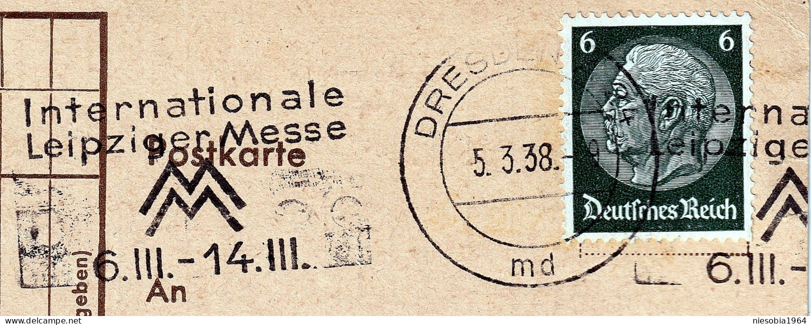 Heinr. Schmidt & Co.Zigarrenfabrik Und Heurenmann & Franke Hauf-Kaffe Siegel DRESDEN Internazionale Leipziger Messe 1938 - Cartes Postales