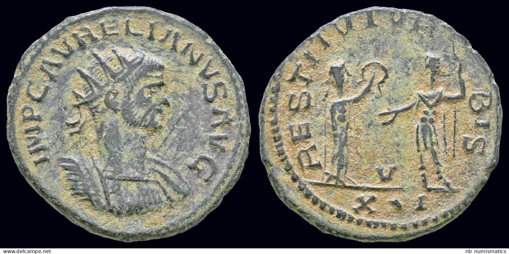Aurelian AE Antoninianus Woman Presenting Wreath To Emperor - L'Anarchie Militaire (235 à 284)