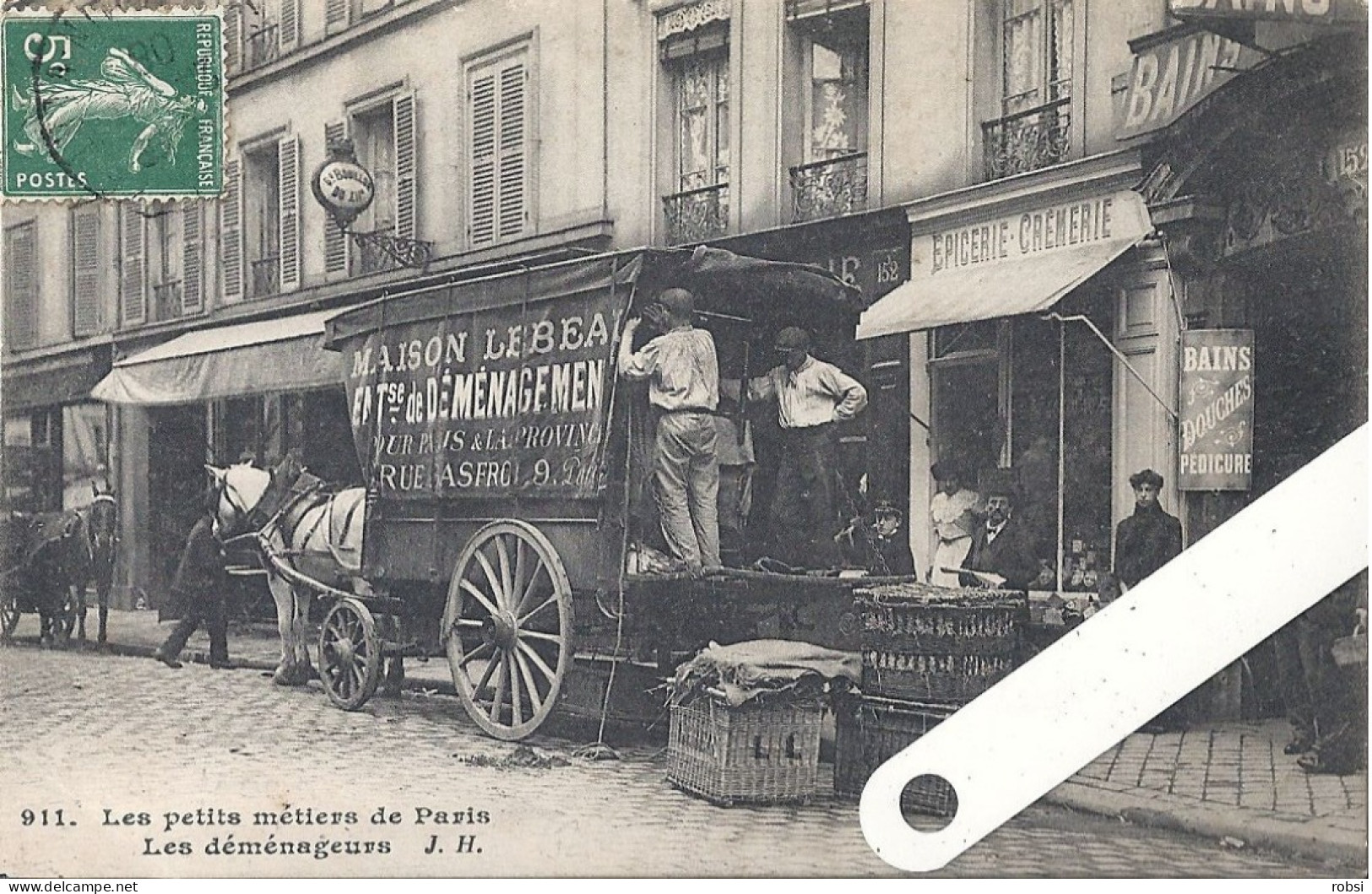 75 Paris, Les Petits Métiers Hauser, J.H... N° 911,  Les Déménageurs,  D5318 - Petits Métiers à Paris