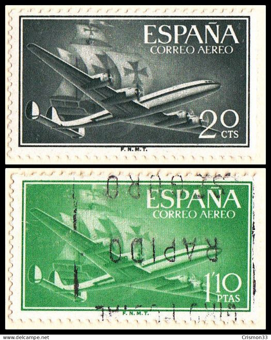 1955 - 1956 - ESPAÑA - SUPERCOSTELLATION Y NAO SANTA MARIA - EDIFIL 1169,1173 - Used Stamps