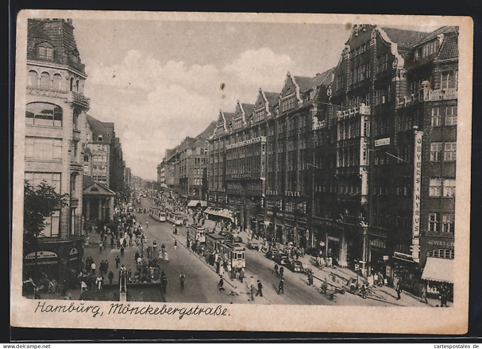 AK Hamburg, Mönckebergstrasse, Strassenbahn  - Tramways