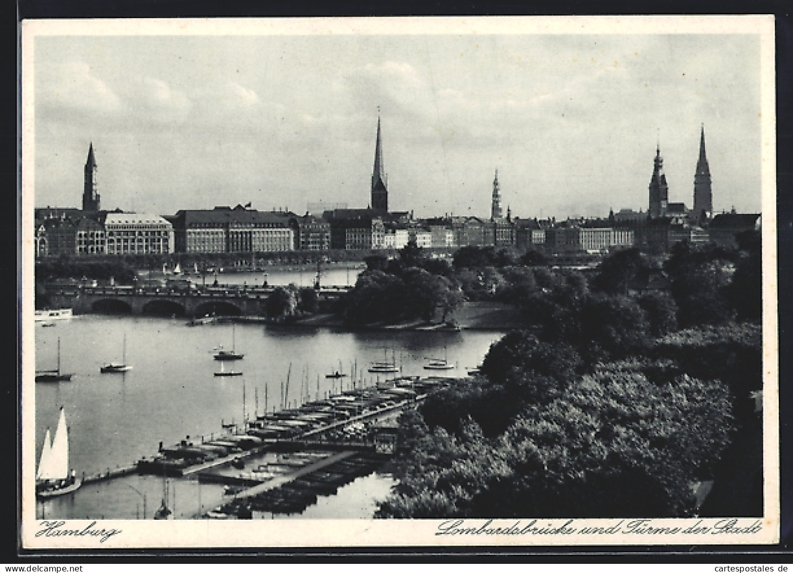 AK Hamburg-Neustadt, Lombardsbrücke Und Türme Der Stadt  - Mitte