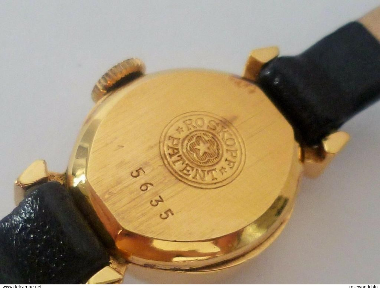 Pre-owned 50s' Roskopf Gold Electroplated Crystal Face Winding Swiss Lady Watch - Watches: Old