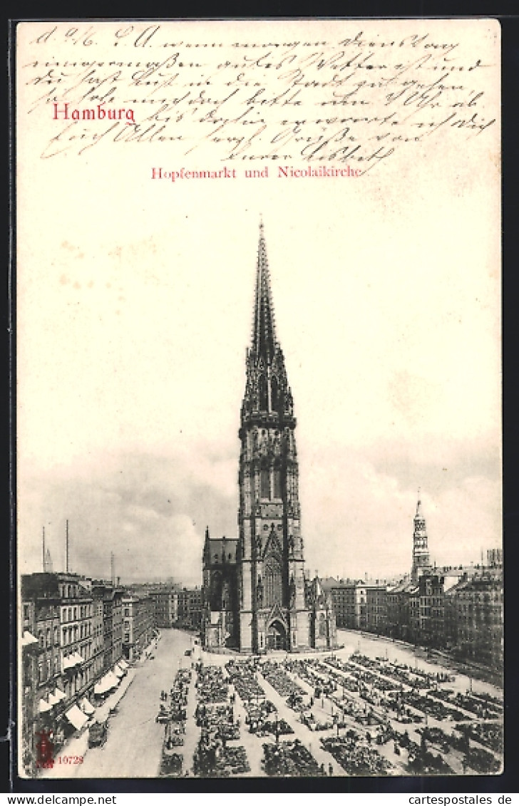 AK Hamburg, Hopfenmarkt Und Nicolaikirche  - Mitte