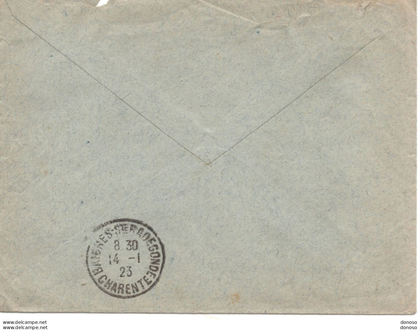 Lettre De 1923 D'Eymet Pour Baignes Sainte Radegonde Type Semeuse à Fond Plein Sans Sol - 1921-1960: Période Moderne