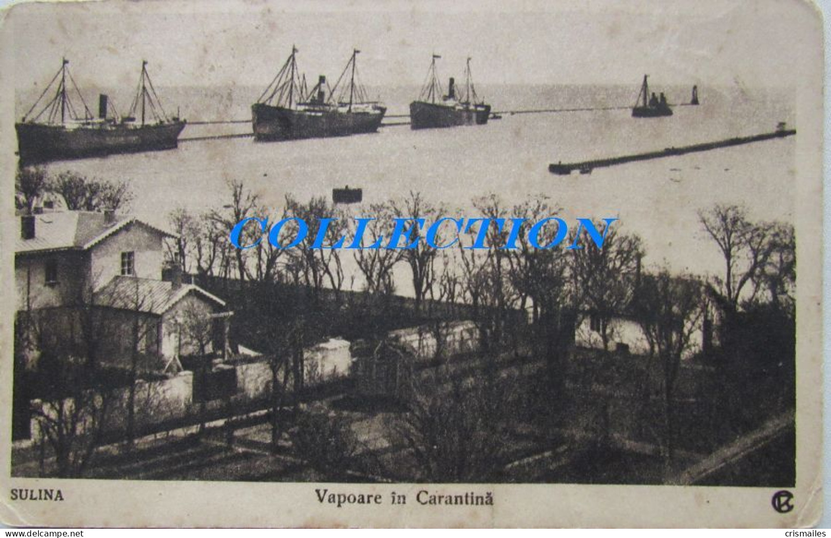 SULINA 1935, PORTUL Cu Vapoare In Carantina, Cu Timbre - Roemenië