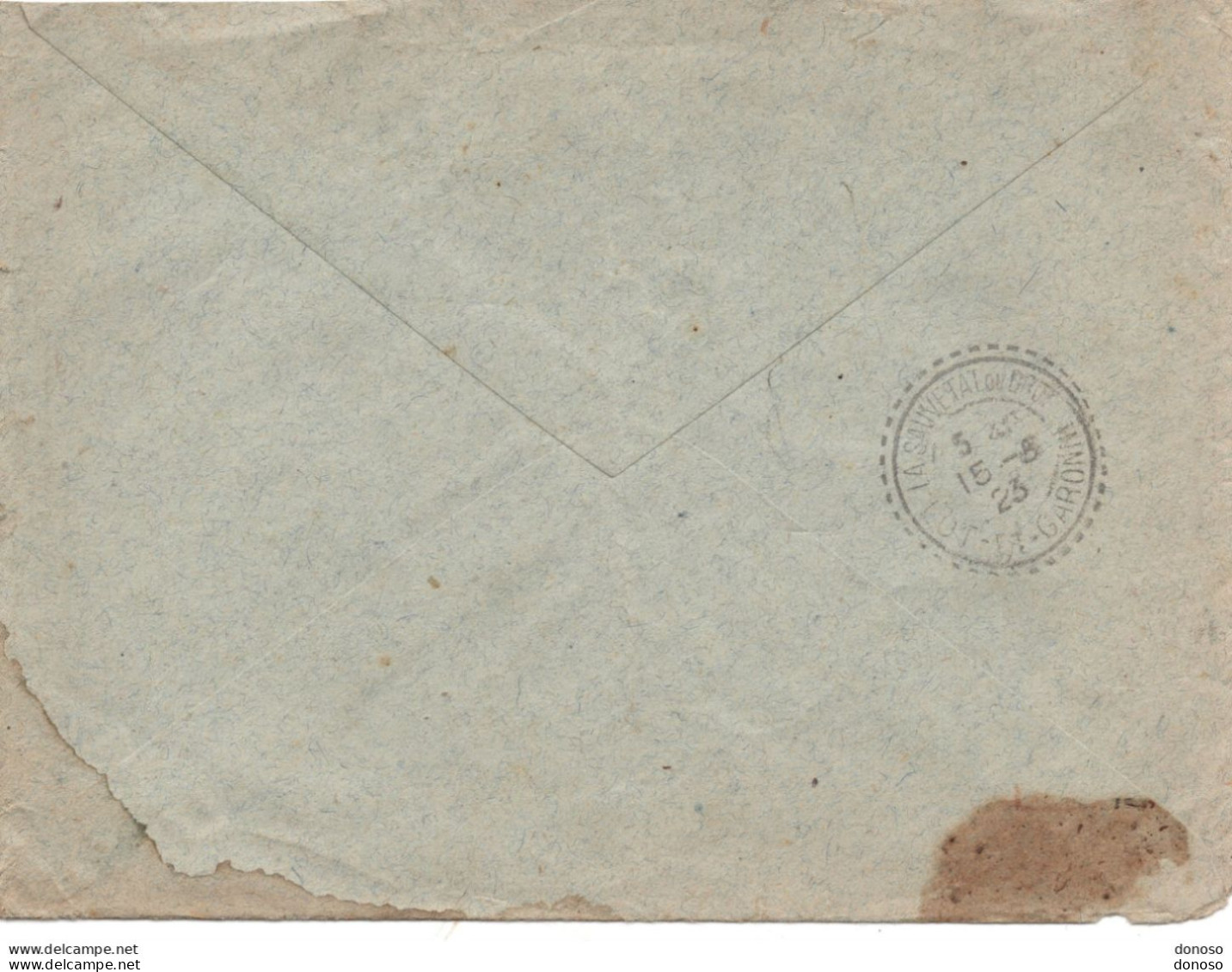 Lettre De 1923 De Saint Gildas De Rhuys Pour La Sauvetat Du Dropt Type Semeuse à Fond Plein Sans Sol - 1921-1960: Période Moderne