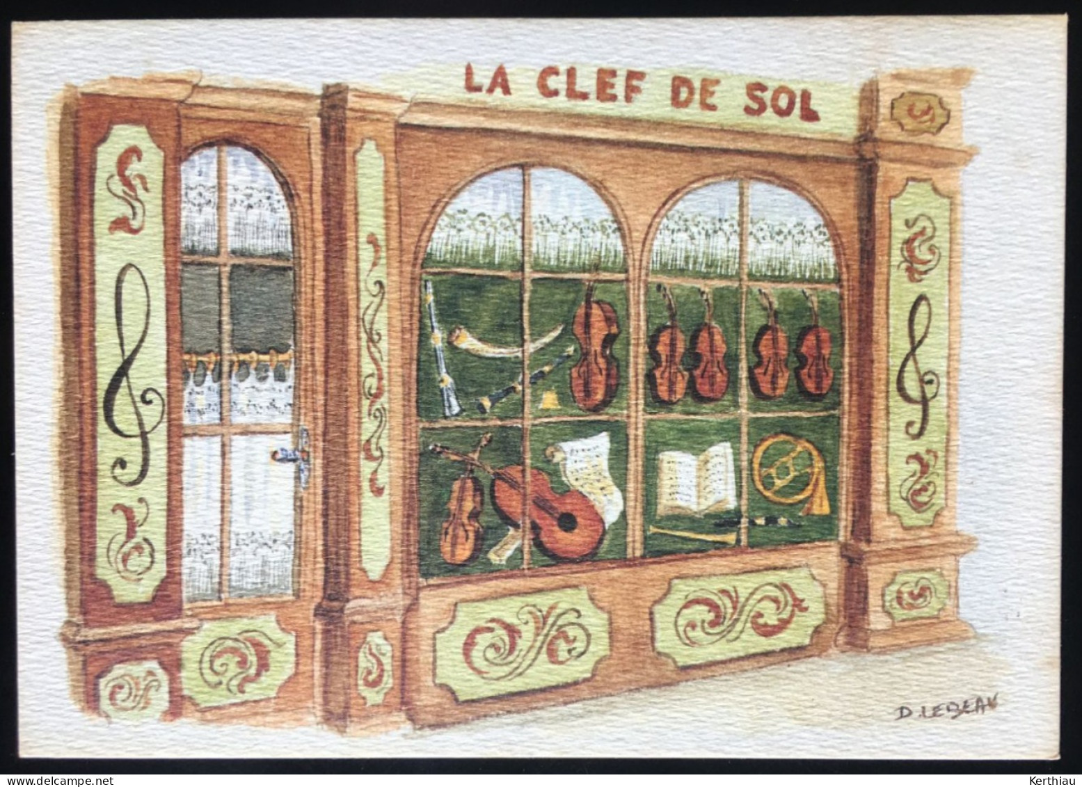 10 Cartes 10 X 15 Aquarelles De D. Lebeau, Dix Commerces Différents. Non Circulées - Verkopers
