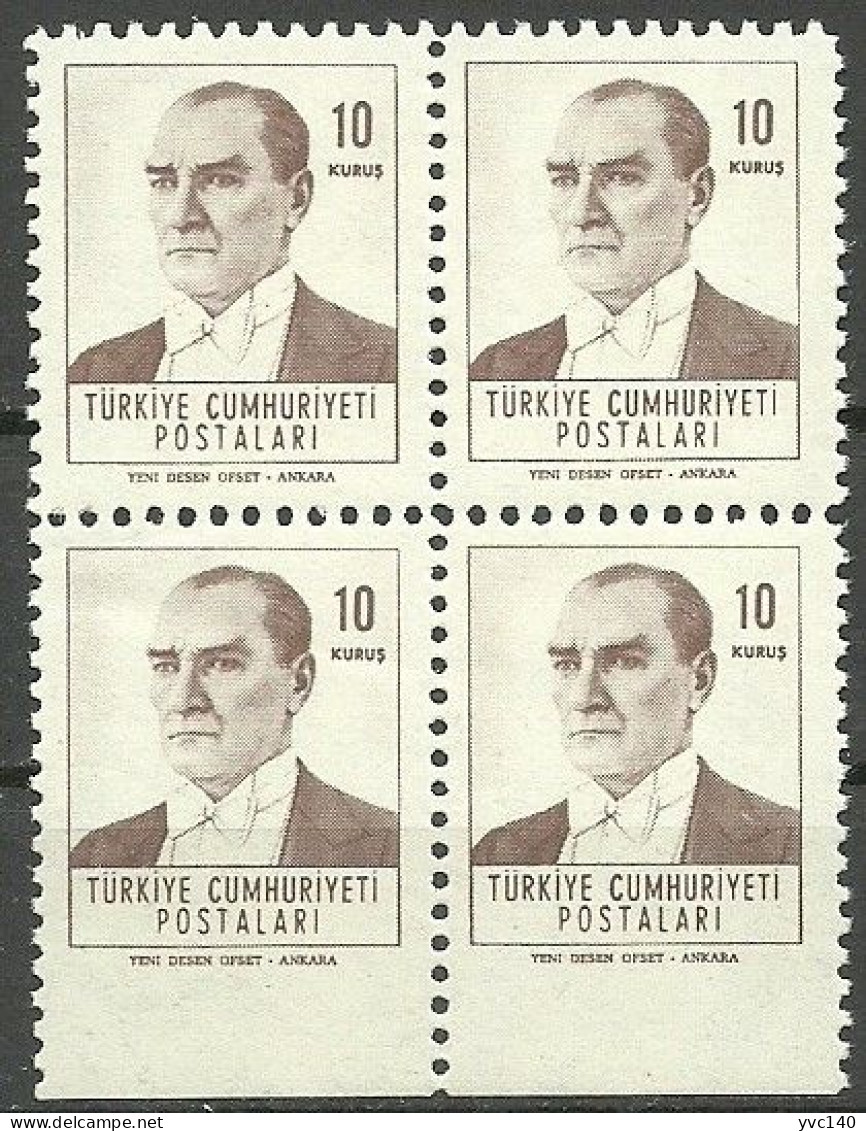 Turkey; 1961 Regular Stamp 10 K. ERROR "Imperf. Edge" - Unused Stamps