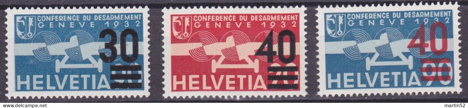 SALE 90% Off Schweiz Suisse 1936/37: Aufdrucke 30+40 Provisoires Zu PA 23-25 Mi 292+293+310 (Zu CHF 34.00) à 10% Du Cote - Neufs
