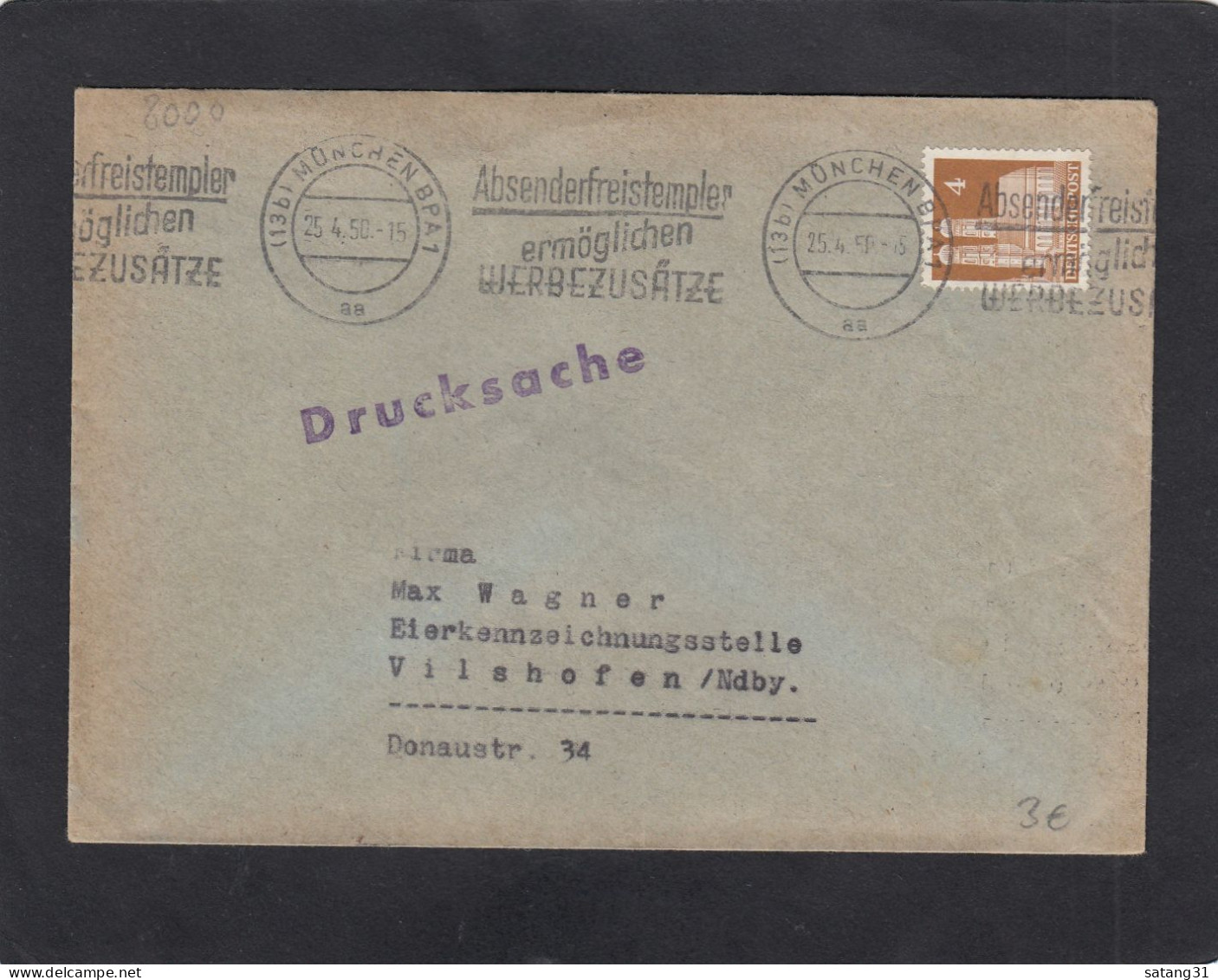 3 BRIEFE MIT STEMPEL ZUM THEMA "POST". - Covers & Documents