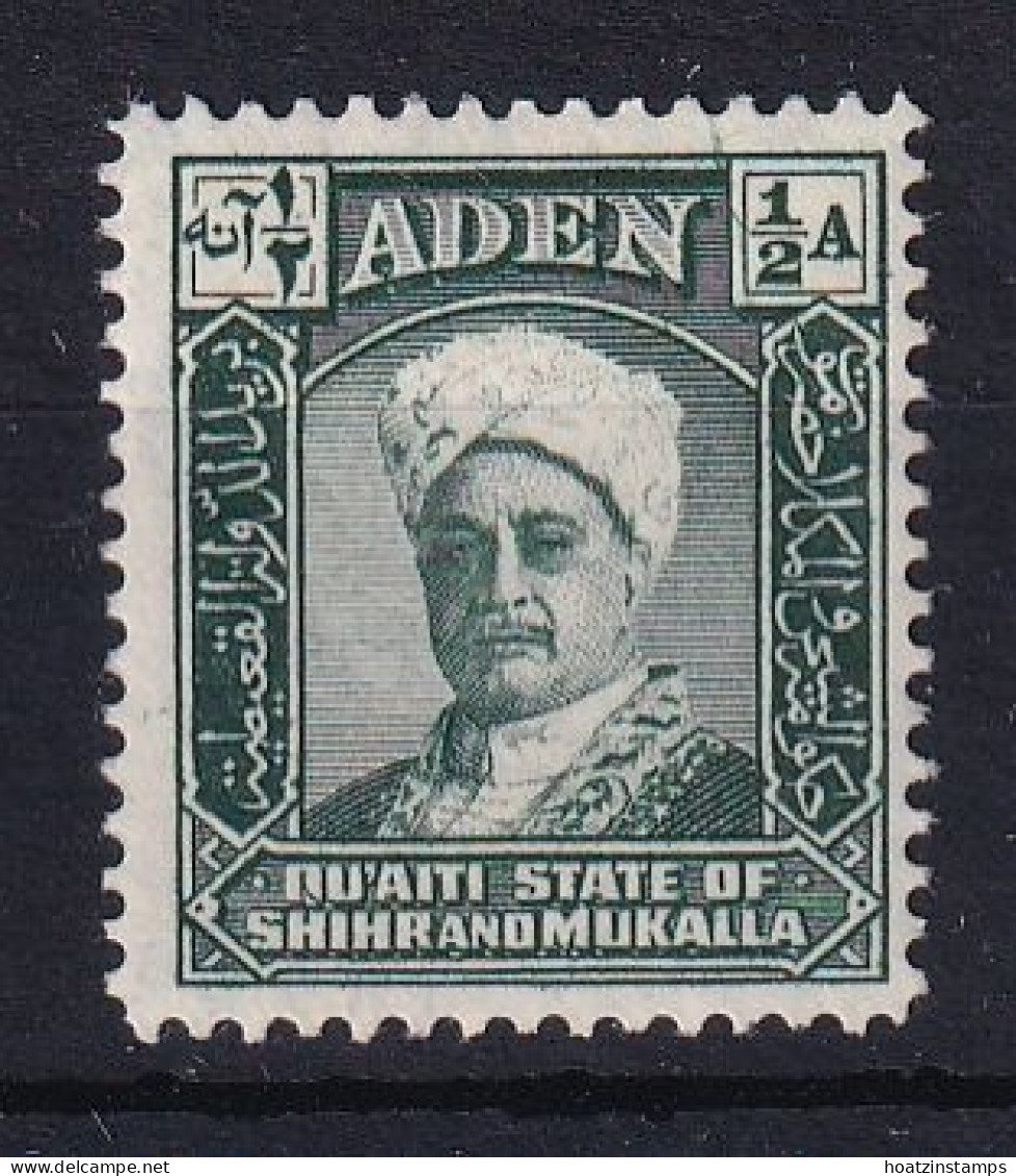 Aden - Hadhramaut: 1942/46   Sultan   SG1   ½a   Blue-green     MH - Aden (1854-1963)