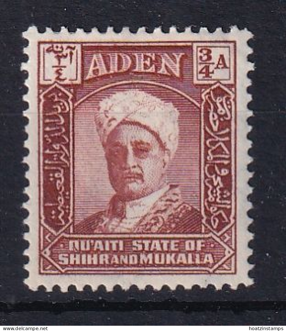 Aden - Hadhramaut: 1942/46   Sultan   SG2   ¾a       MH - Aden (1854-1963)