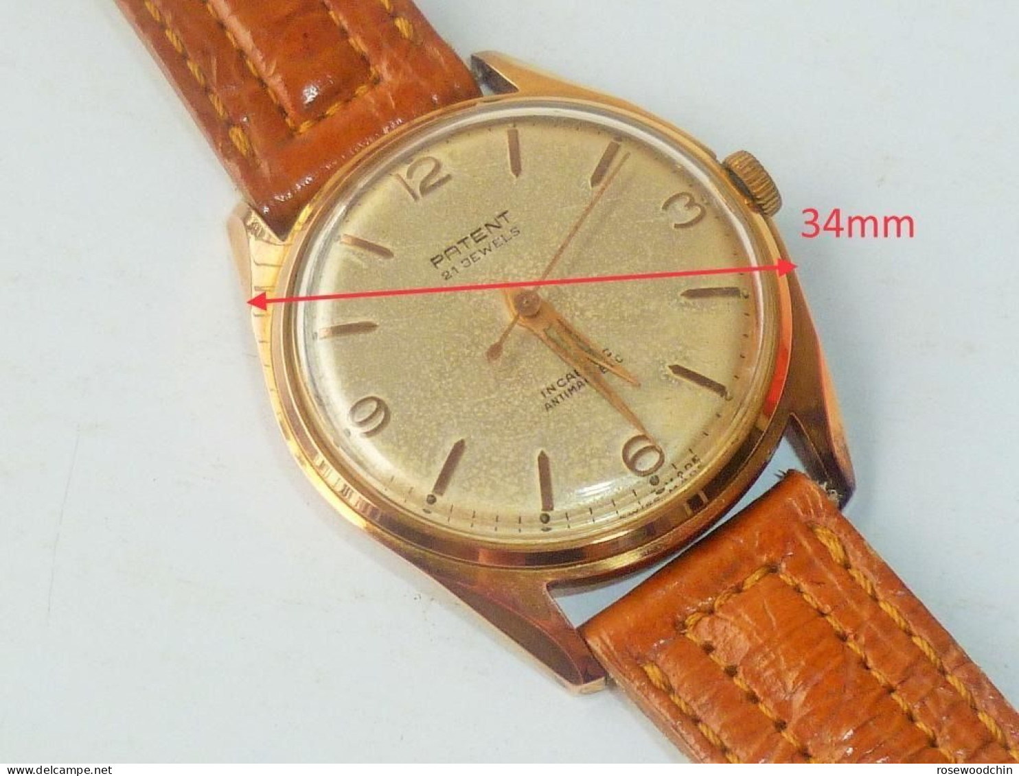 VINTAGE !! 60-70s' SWISS made 21 jewels hand-winding Patent Wrist Watch