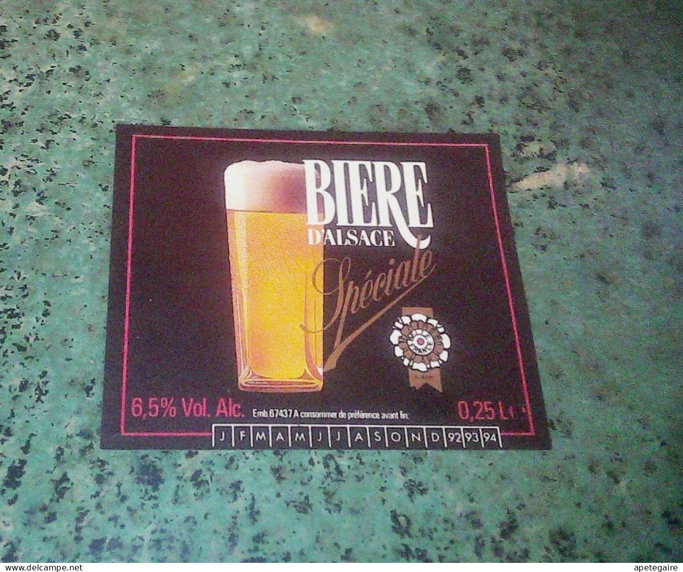 Etiquette Ancienne De Bière D'Alsace Spéciale Brasserie Belle France - Bier