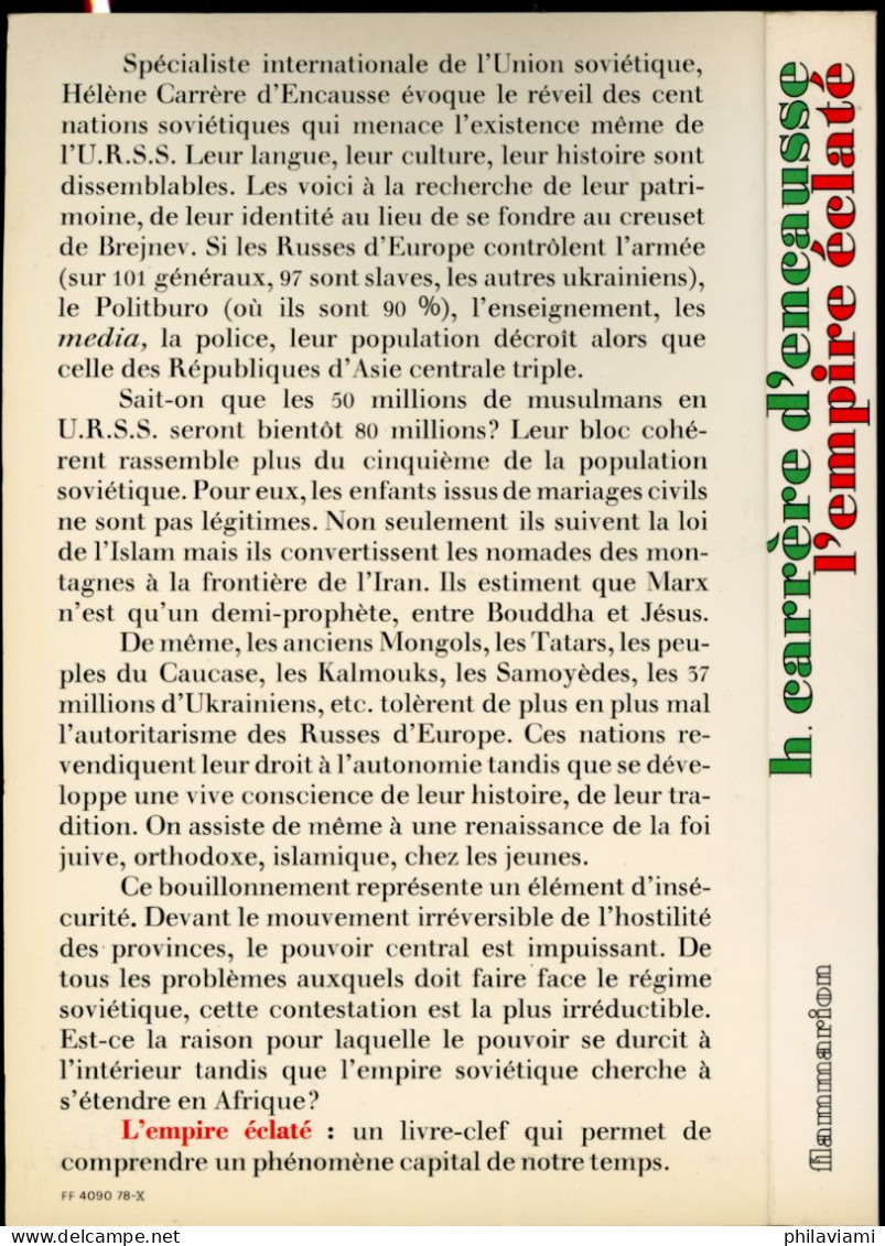 Empire éclaté  Carrère D'encausse Hélène  Ed Flammarion 1978 - Politik